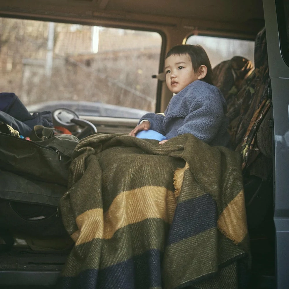 BASSHU WOOL WOVEN BLANKET - KHAKI - Image 2