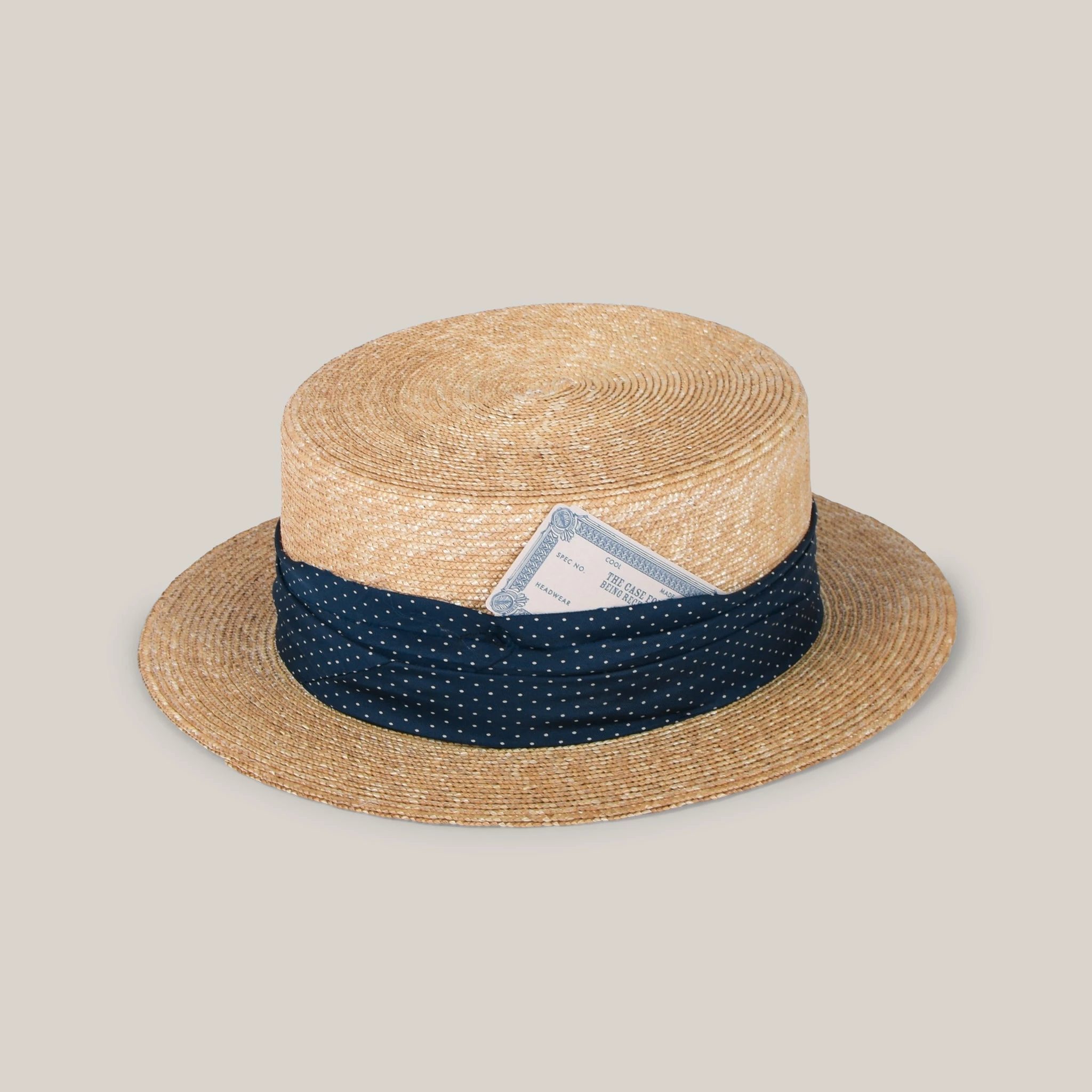 H.W. DOG & CO. BOATER - NAVY/WHITE SPOT - Image 2