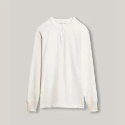 MERZ B SCHWANEN 204 RELAXED HENLEY SHIRT - NATURAL -
