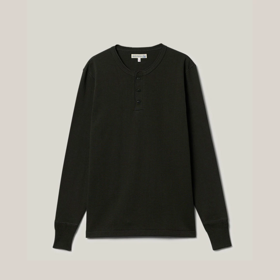 MERZ B. SCHWANEN 204 RELAXED HENLEY SHIRT - FOREST