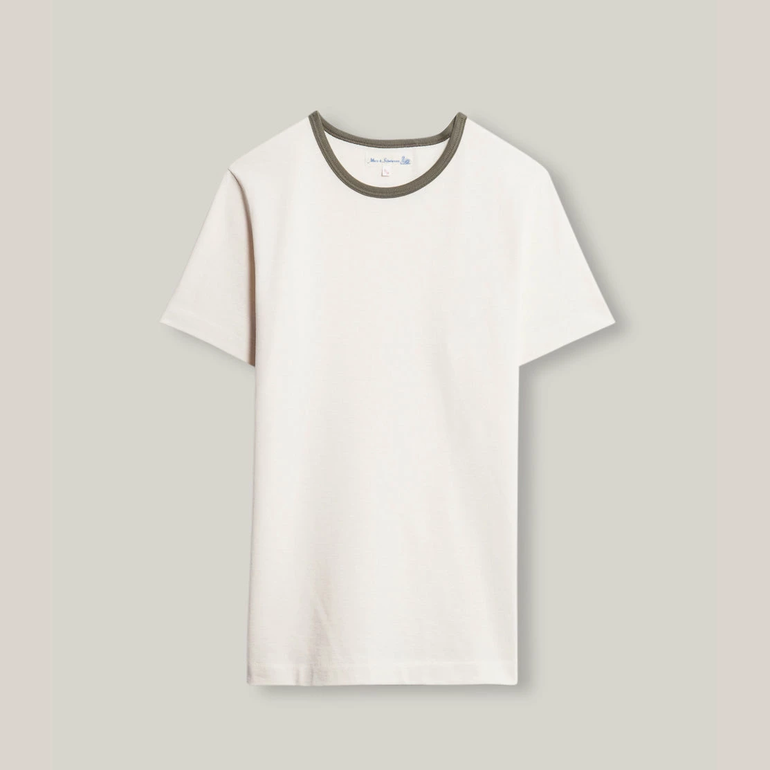 MERZ B SCHWANEN 215T RETRO SPORTS CREW NECK TEE - NATURE/ARMY