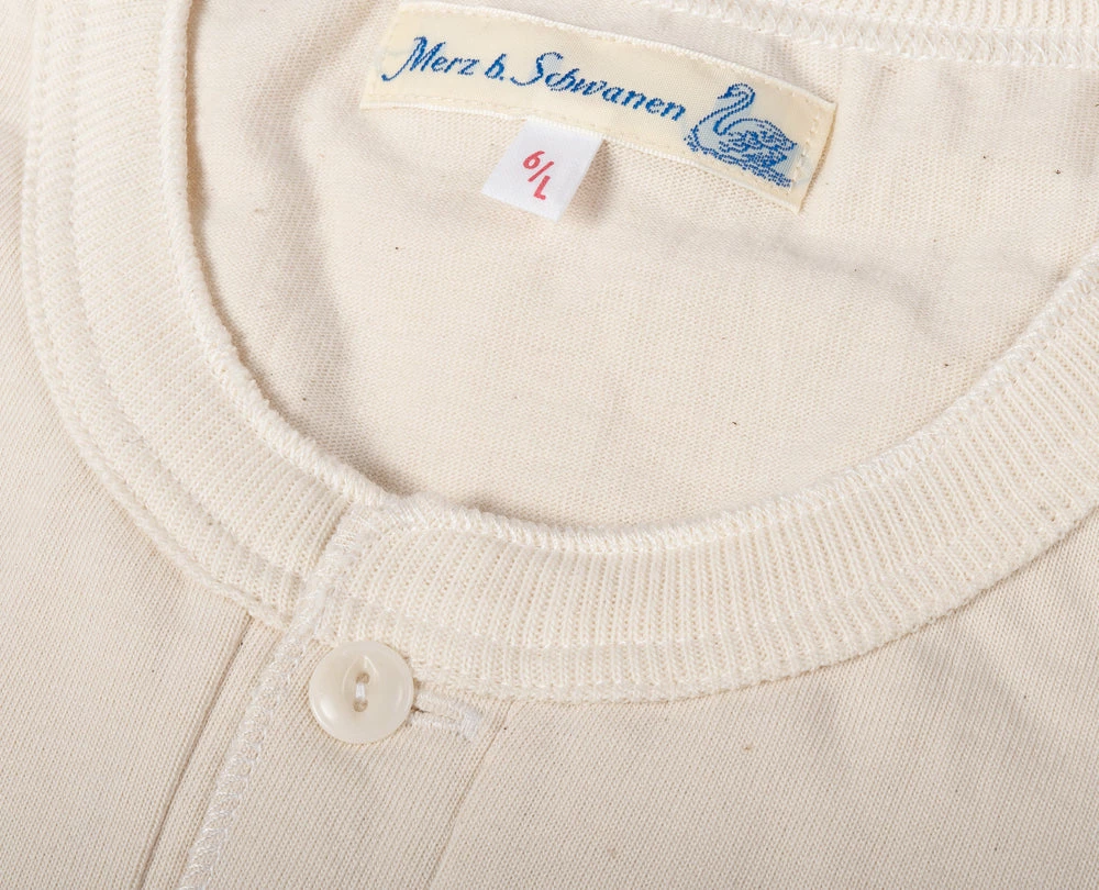 MERZ B SCHWANEN 204 RELAXED HENLEY SHIRT - NATURAL - - Image 2