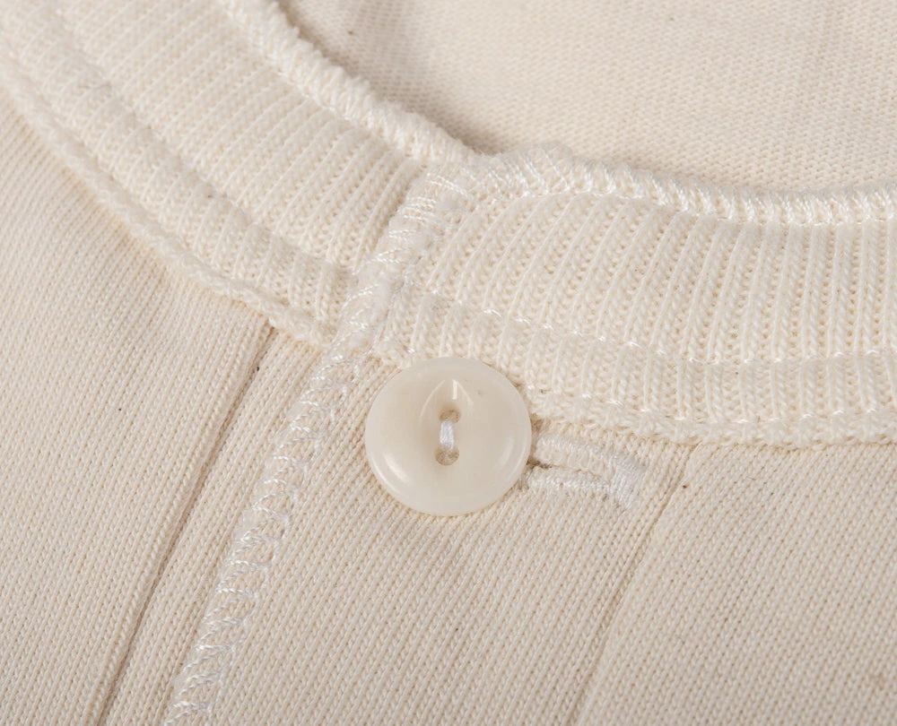 MERZ B SCHWANEN 204 RELAXED HENLEY SHIRT - NATURAL - - Image 5