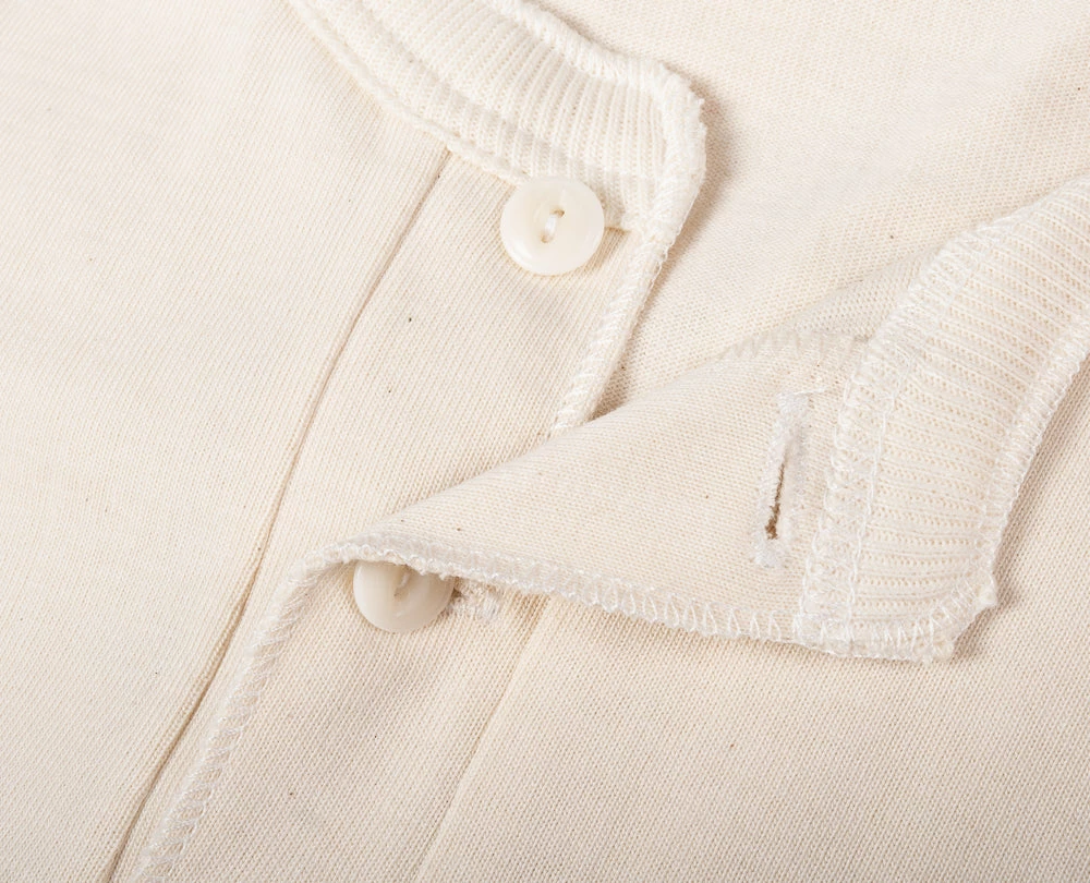 MERZ B SCHWANEN 204 RELAXED HENLEY SHIRT - NATURAL - - Image 4