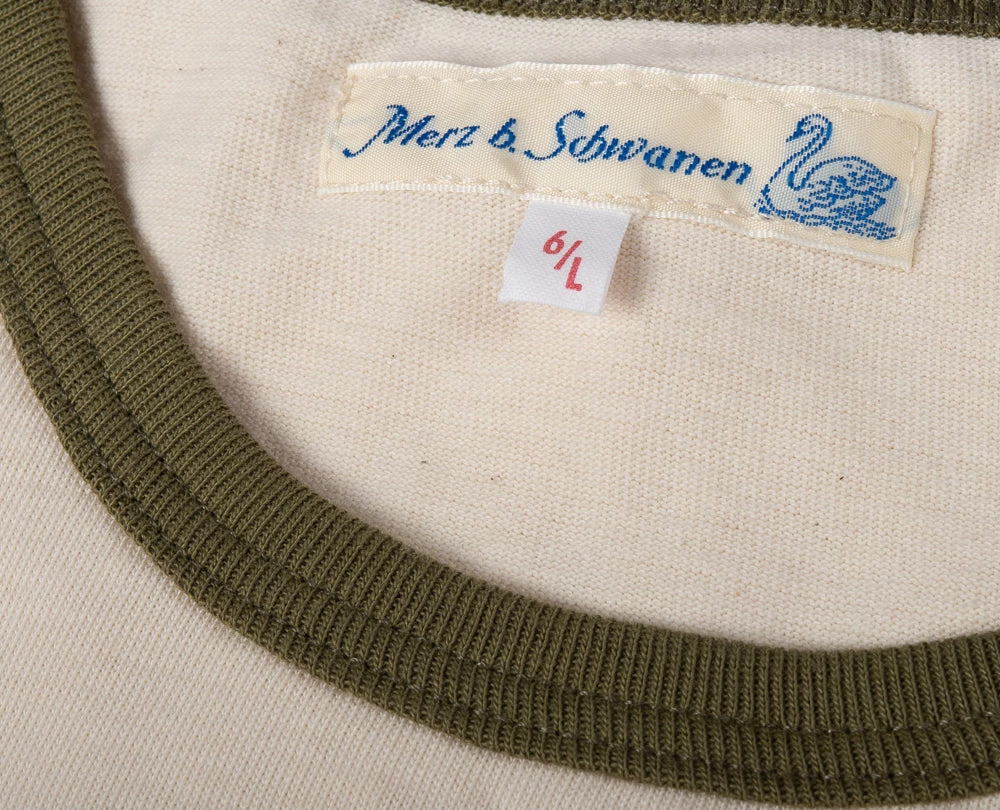 MERZ B SCHWANEN 215T RETRO SPORTS CREW NECK TEE - NATURE/ARMY - Image 2