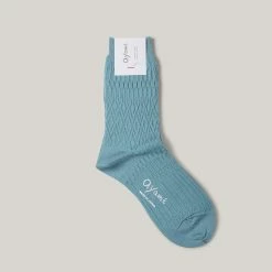 AYAME BASKET LUNCH SOLID SOCKS - LIGHT BLUE