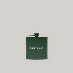 BARBOUR LOGO HIP FLASK - GREEN
