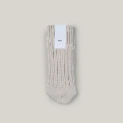 TS(S) UNPAIRED COTTON RIB SOCK (SINGLE) - NATURAL