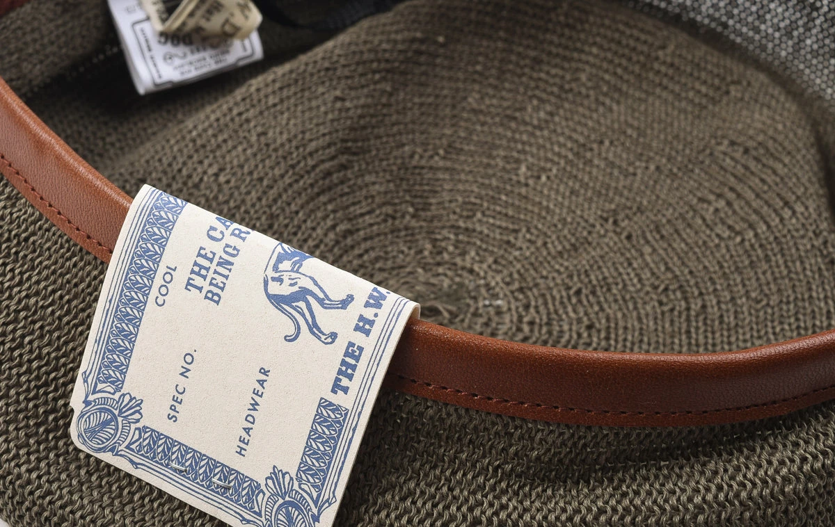 H.W. DOG & CO. LEATHER BERET 22SS - OLIVE - Image 3