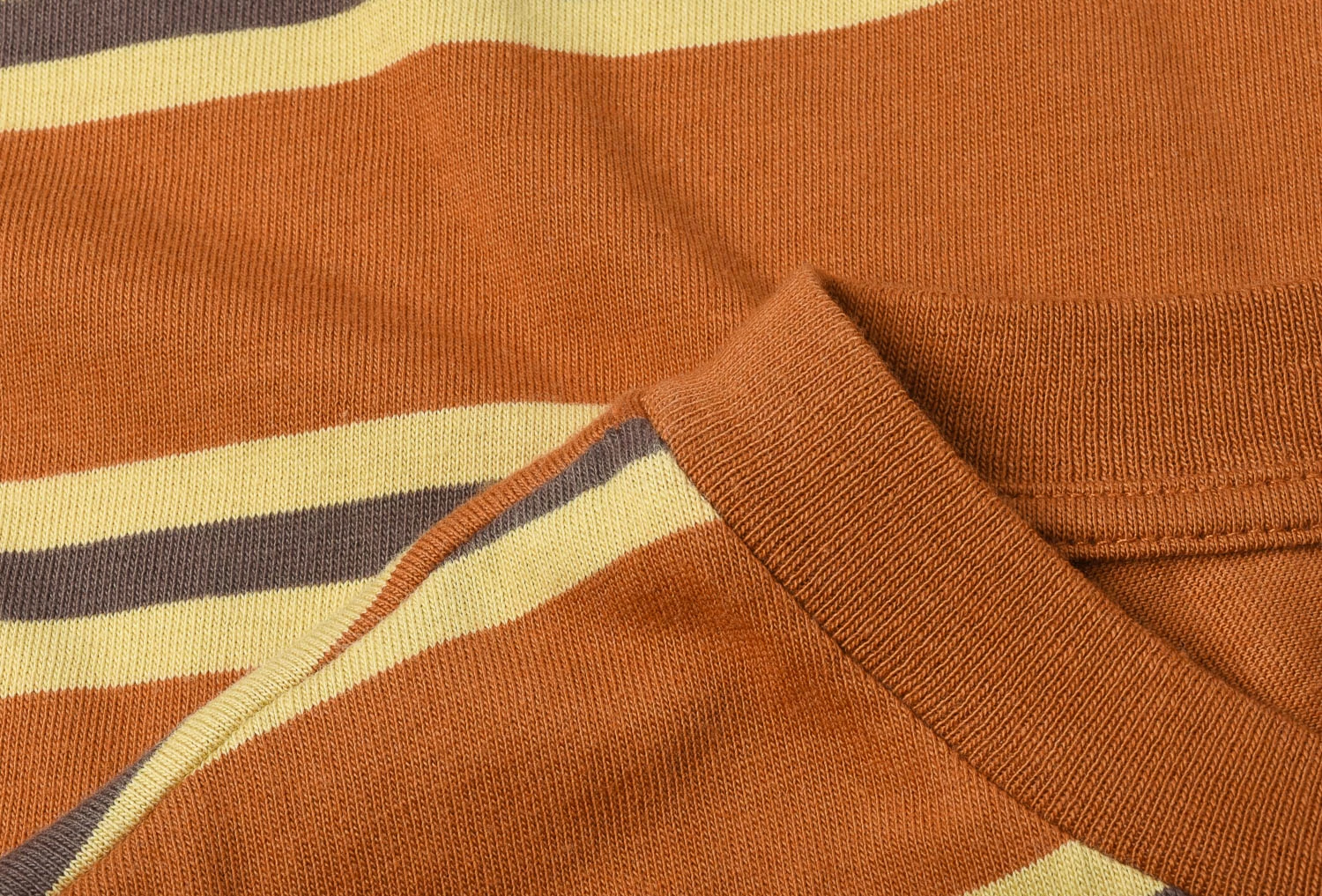 LEVI'S VINTAGE CLOTHING 1940'S SPLIT HEM TEE - STRIPE BROWN/ORANGE - Image 6