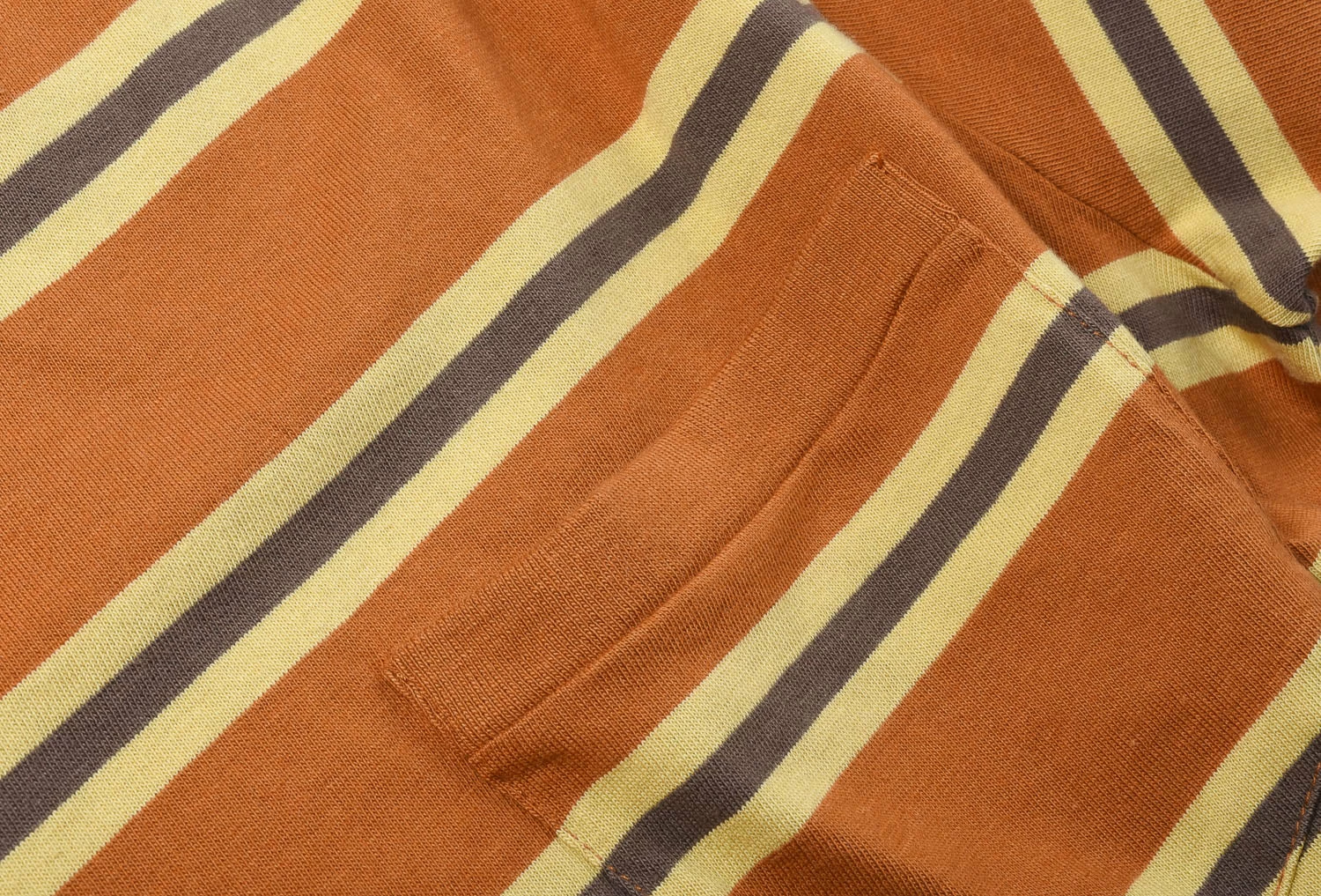 LEVI'S VINTAGE CLOTHING 1940'S SPLIT HEM TEE - STRIPE BROWN/ORANGE - Image 5