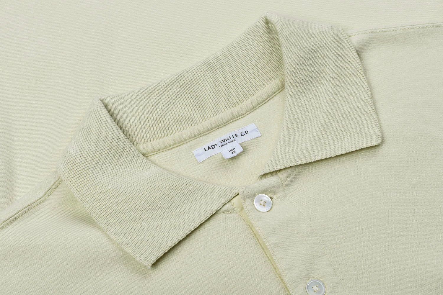 LADY WHITE CO. TWO BUTTON POLO - HONEY DEW - Image 2