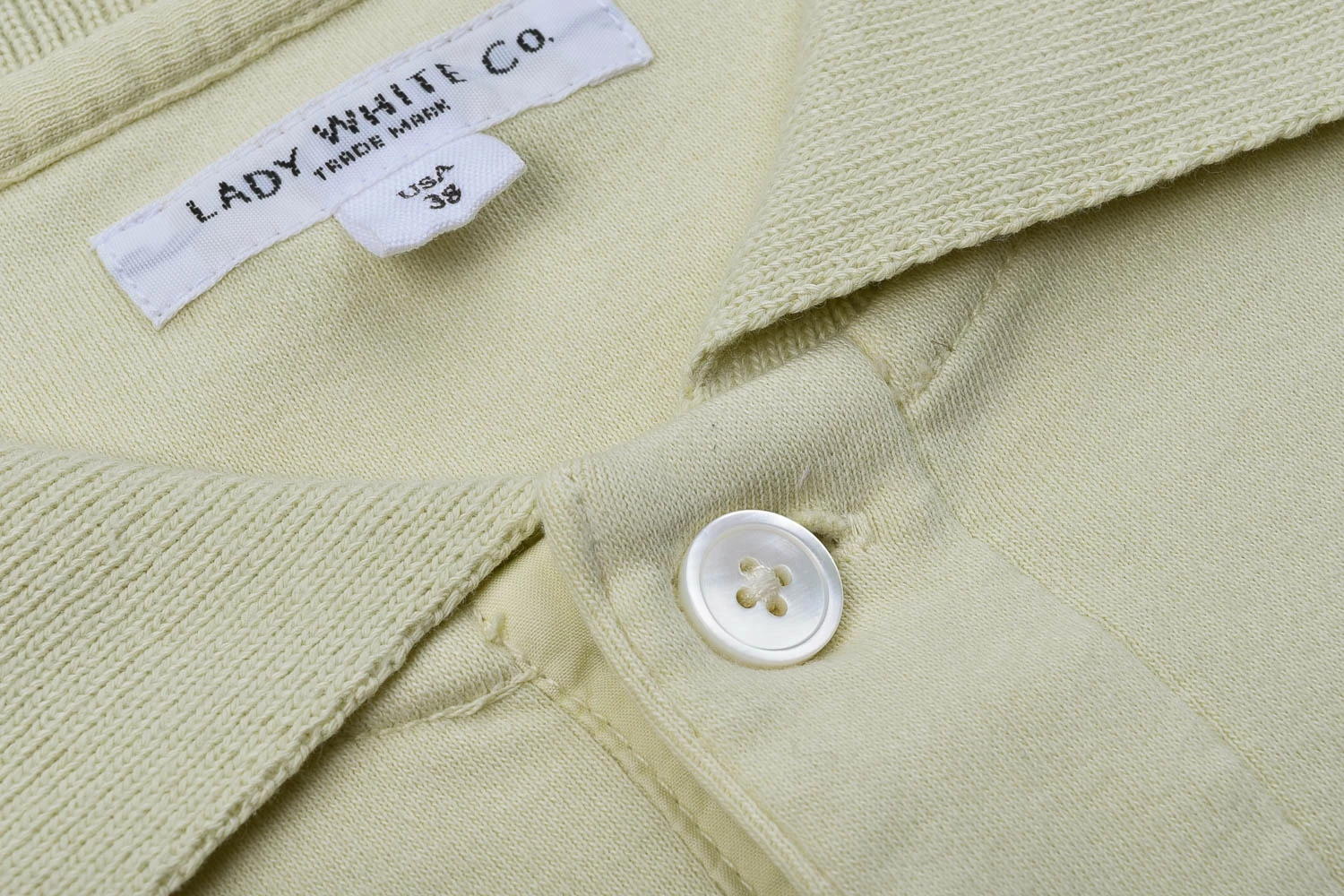 LADY WHITE CO. TWO BUTTON POLO - HONEY DEW - Image 3