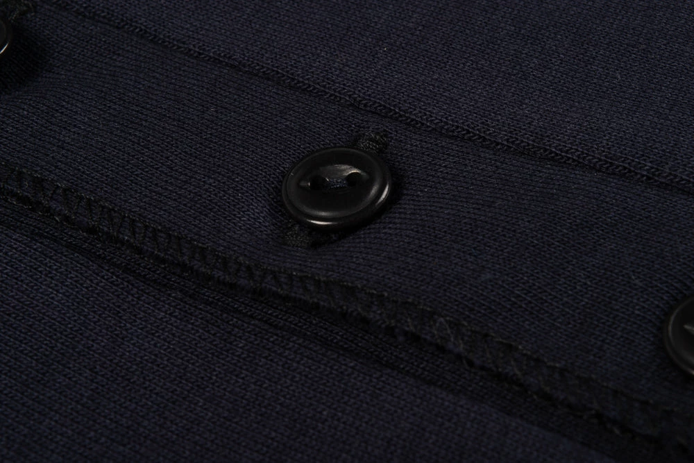 MERZ B SCHWANEN 204 RELAXED HENLEY SHIRT - NIGHT BLUE - Image 4