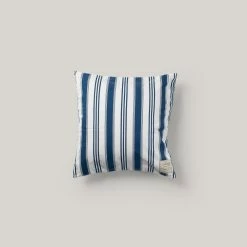 BASSHU INDIGO BLUE/ WHITE STRIPE CUSHION COVER