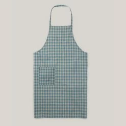 BASSHU APRON - INDIGO CHECK