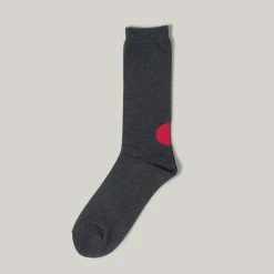 BLUE BLUE JAPAN BACK-SIDE JAPAN FLAG SOCKS - GREY