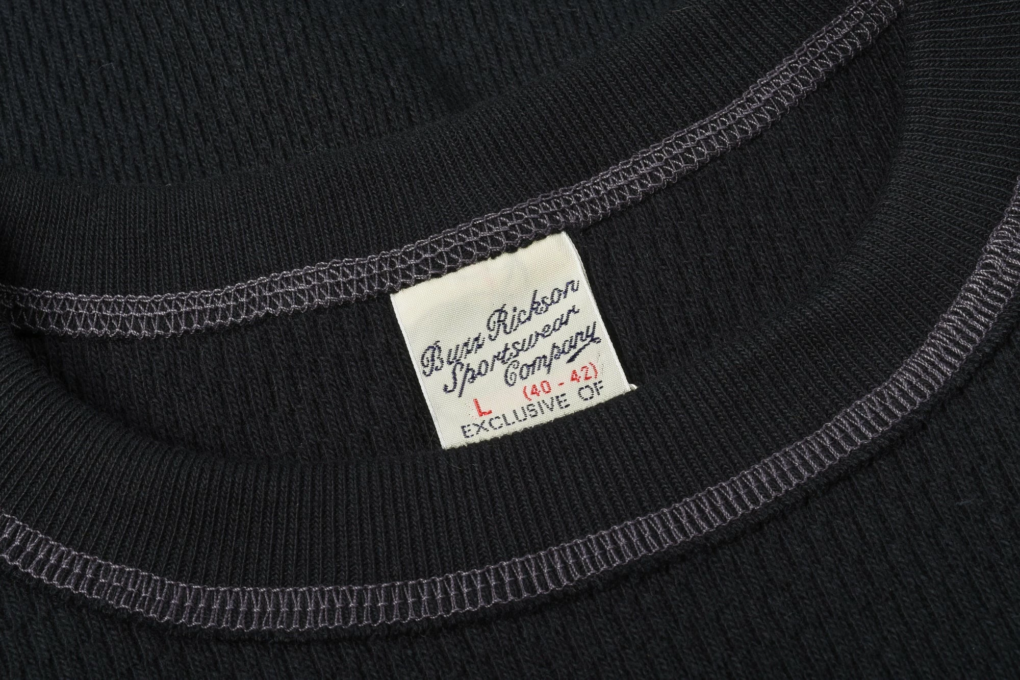 BUZZ RICKSON WAFFLE KNIT THERMAL - BLACK - Image 4