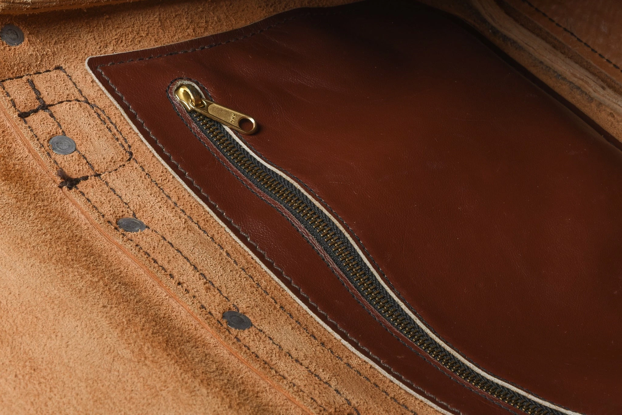 USED BEE LINE LEATHER GOODS SATCHEL - NATURAL - Image 4